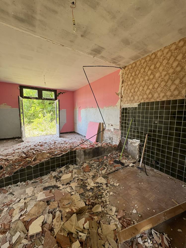 The kitchen before restoration